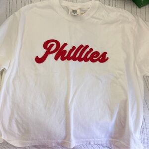 Phillies Comfort Colors White and Red Tee
